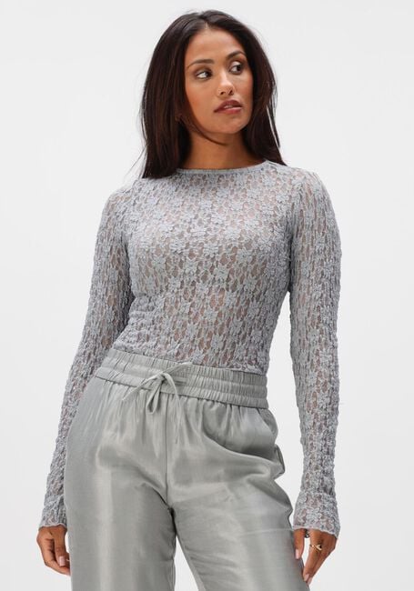 Lichtgrijze AIMEE THE LABEL Top ANNIE LACE LONGSLEEVE - large