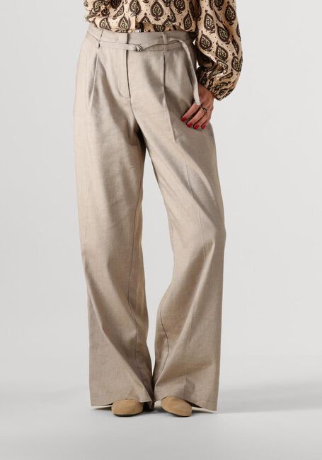 Beige SUMMUM Broeken TROUSERS WIDE LINEN BLEND TWILL - large