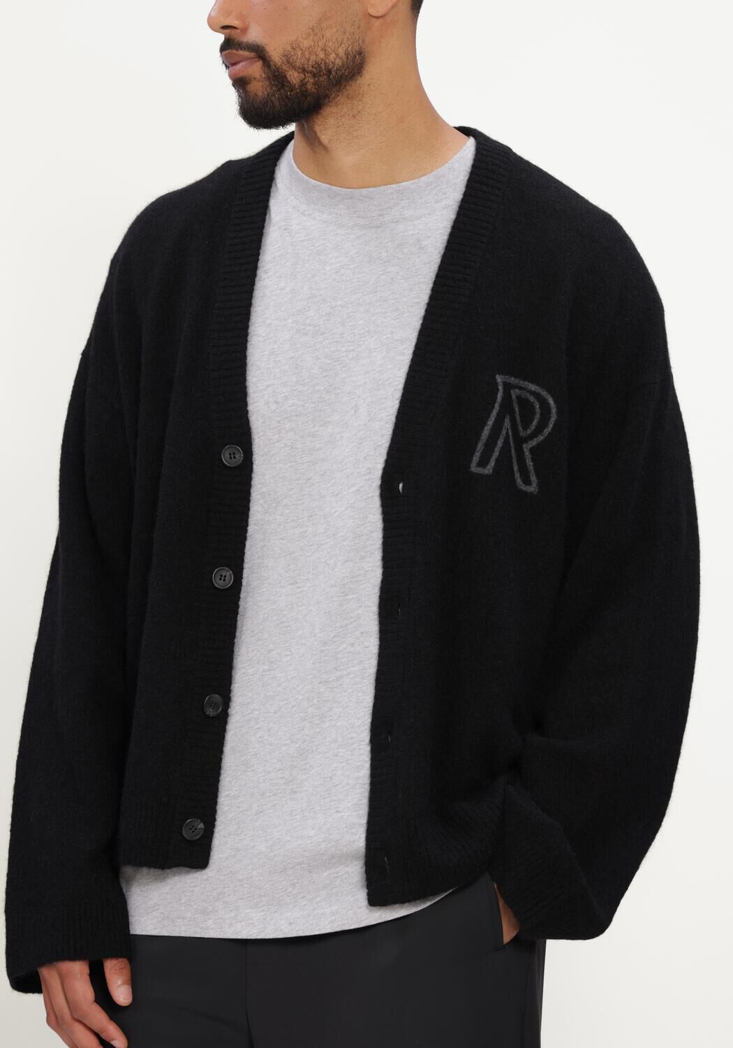 Zwarte REPRESENT Vest LOGO CARDIGAN - large