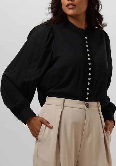 Zwarte RUBY TUESDAY Blouses IREM BLOUSE WITH SMALL PLEATS + BUTTONS PLACKET - large
