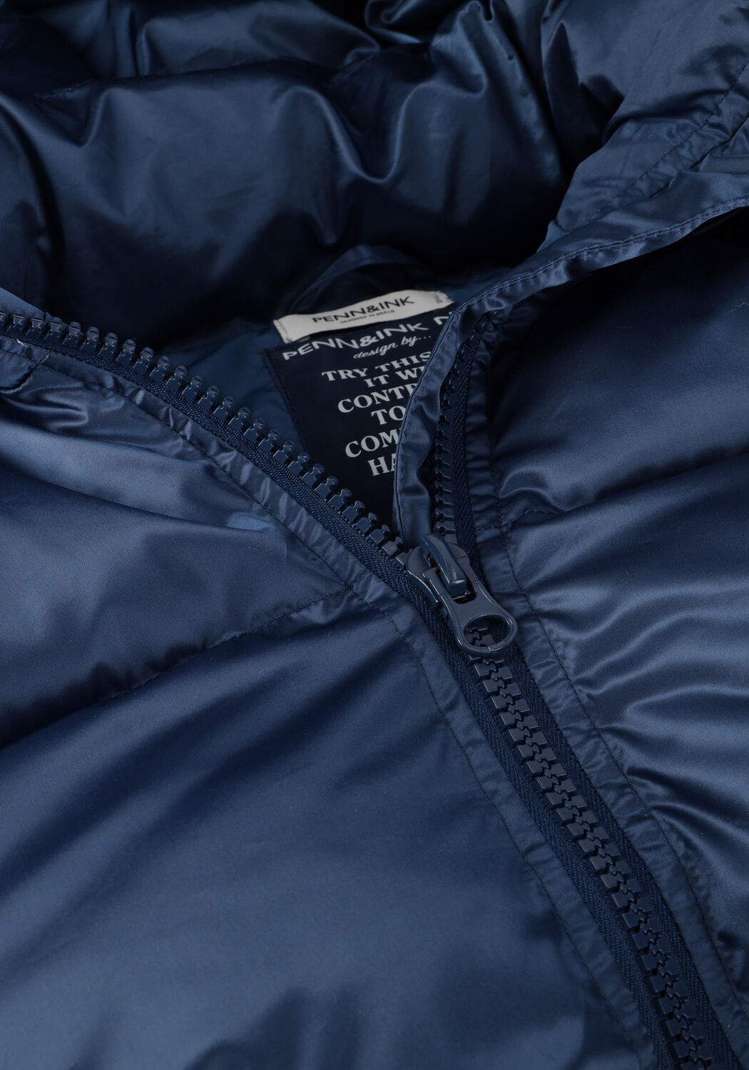 Donkerblauwe PENN & INK Gewatteerde jas JACKET - large