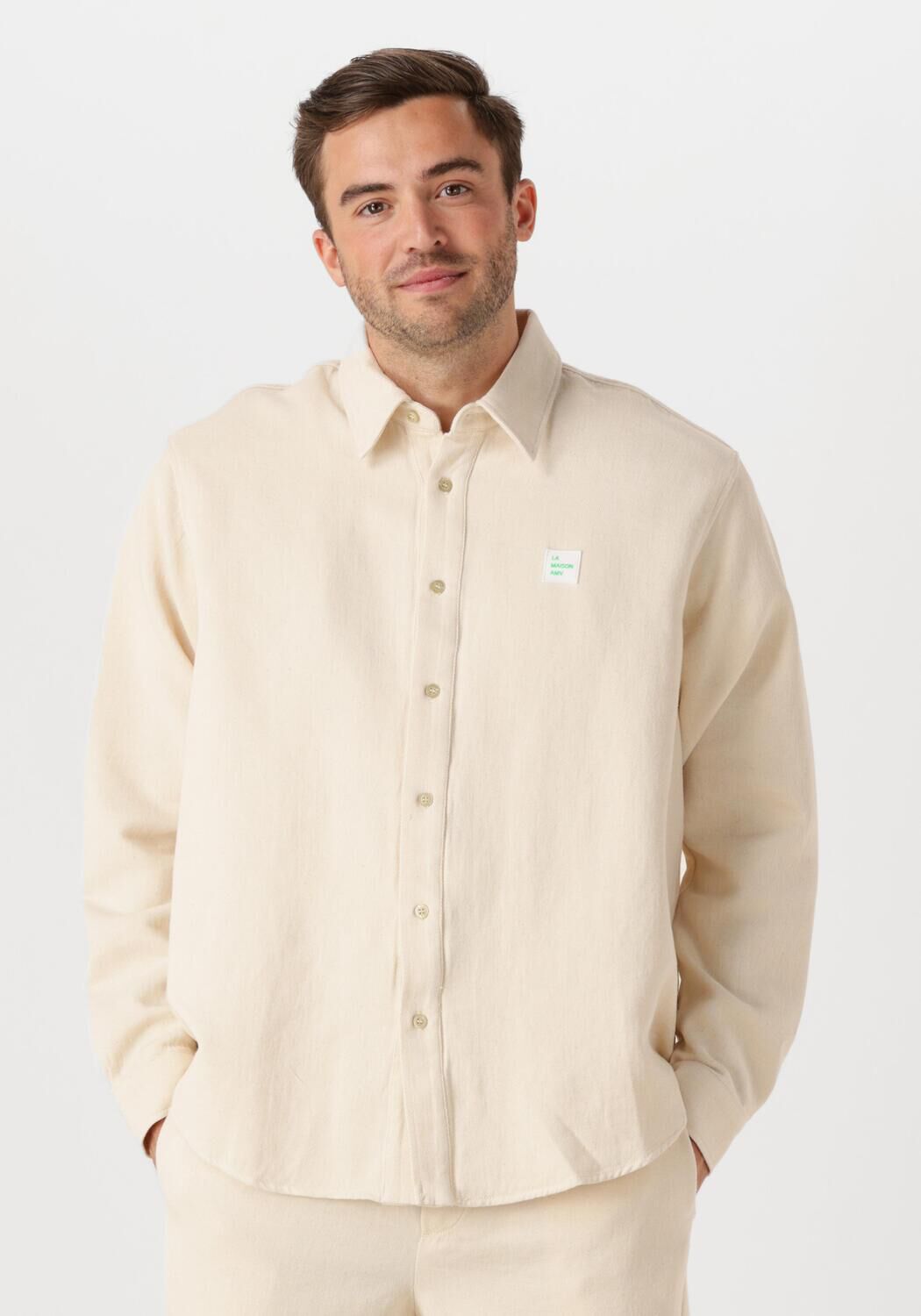 American Vintage Casual Overhemd Heren Afaz Chemises, Maat: M/L, Kleur: Ecru