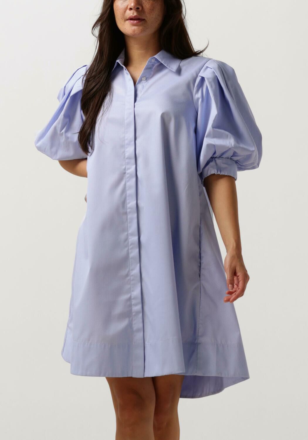 blauw wit gestreepte notre v mini jurk nv davy dress