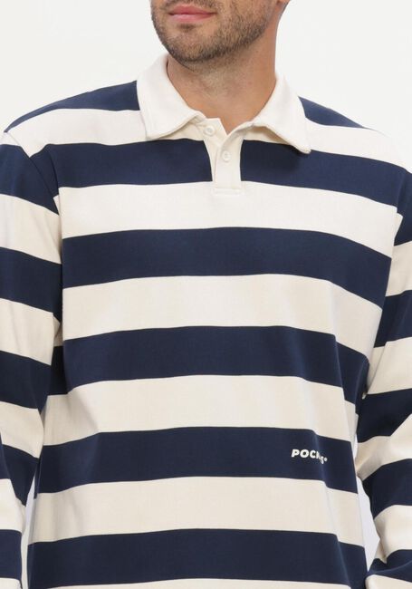 Donkerblauwe POCKIES Polo STRIPED LS POLO - large