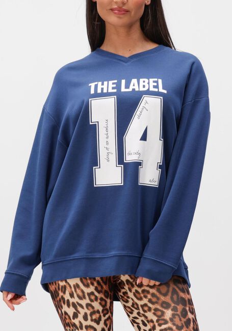 Donkerblauwe ALIX THE LABEL Sweater LADIES KNITTED SPORTS SWEATER - large