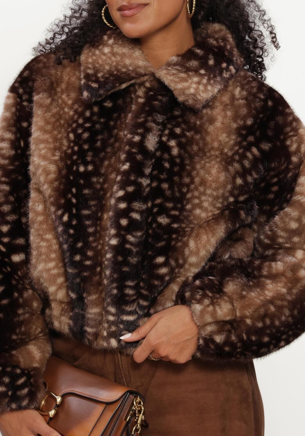Bruine STUDIO AR Faux fur jas LUCY FAUX FAWN - large