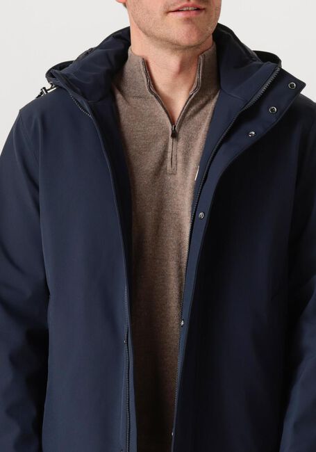 Donkerblauwe WOOLRICH Parka's SOFT SHELL BARROW MAC COAT - large