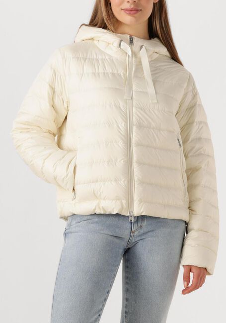 Creme WOOLRICH Leren jas QUILTED HOODED JACKET - large