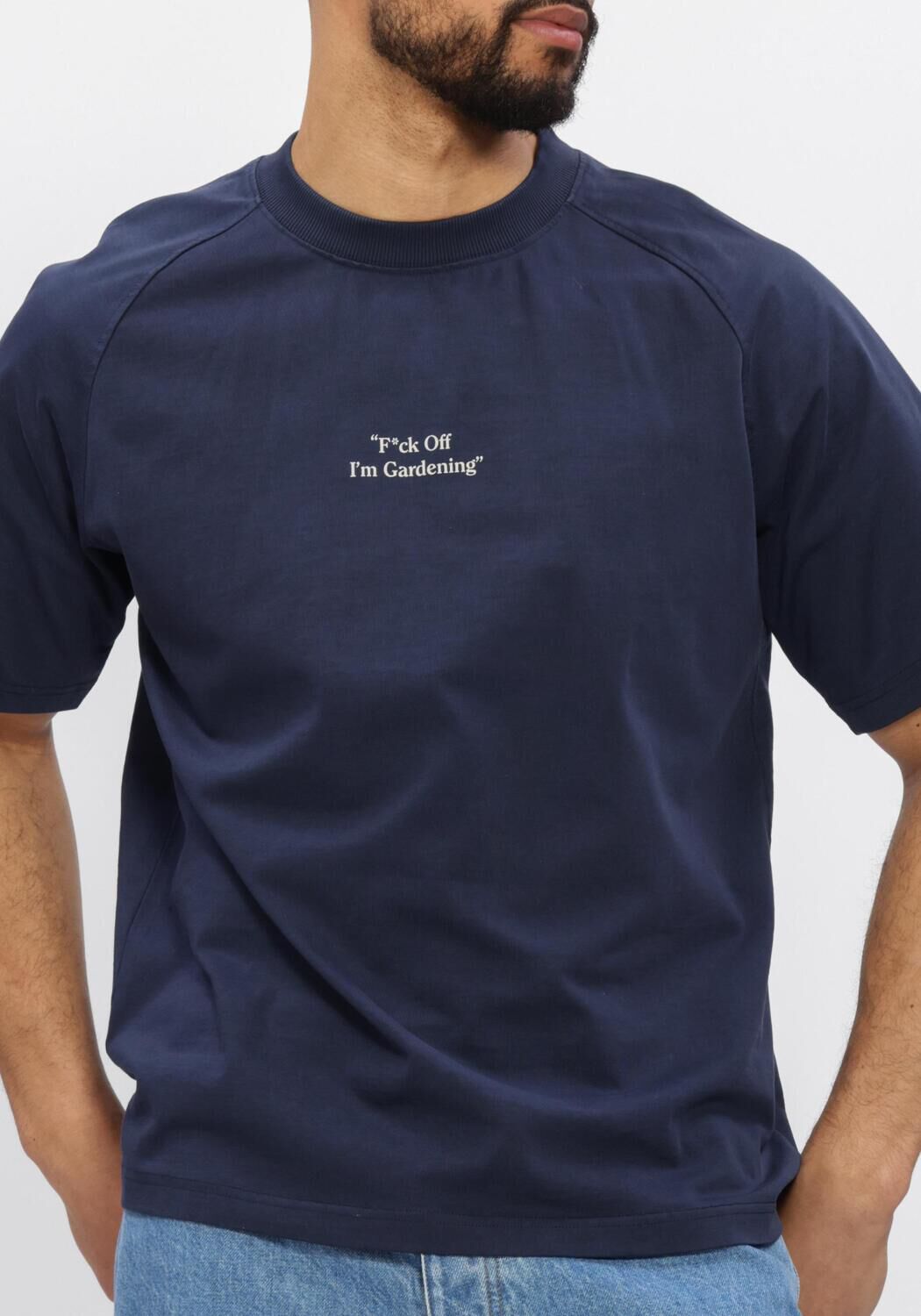 Donkerblauwe BRAM'S FRUIT T-shirt F*CK OFF I'M GARDENING RAGLAN T-SHIRT - large