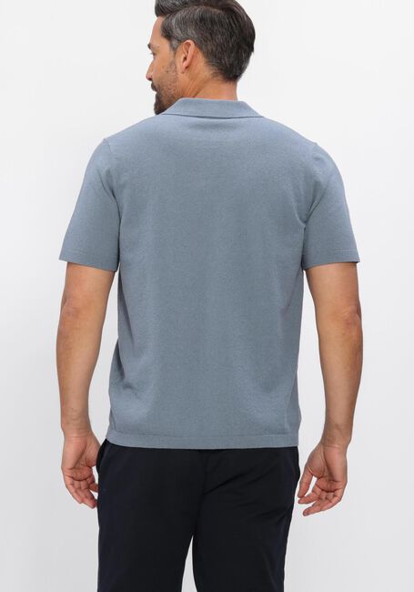 Blauwe PROFUOMO Polo POLO OPEN COLLAR COTTON CREPE - large