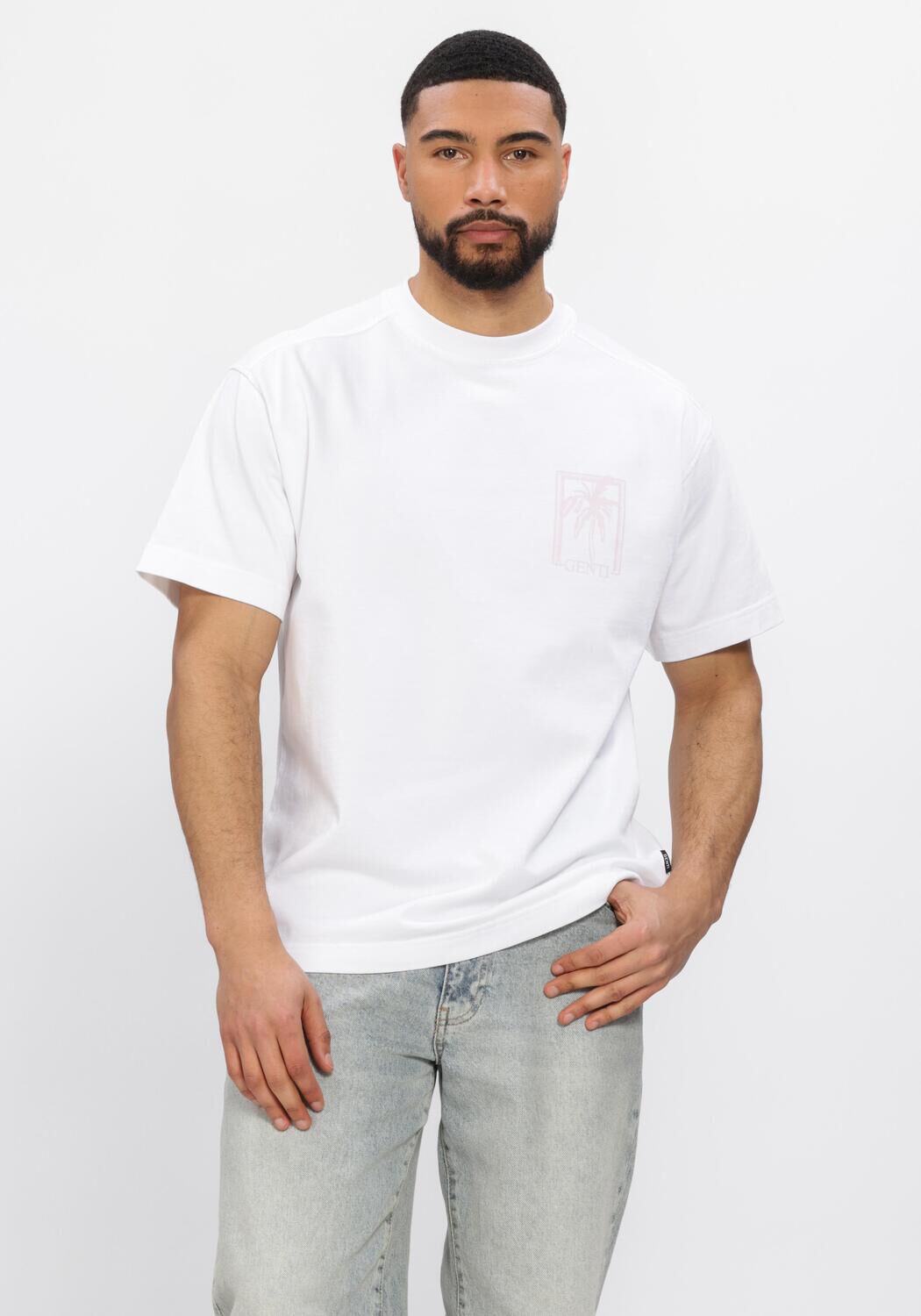 Genti T-Shirt Heren T-shirt Ss 1226, Maat: S, Kleur: Wit afbeelding 1