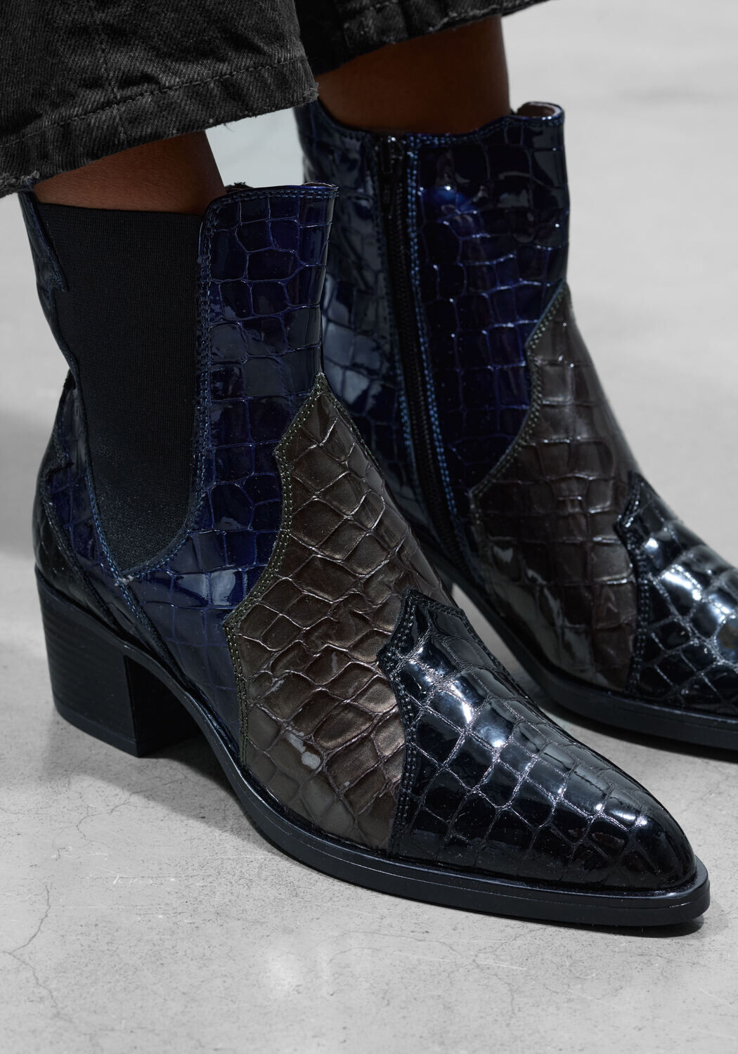 Zwarte DL SPORT Enkellaarsjes 6425 - large