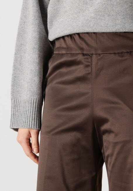 Bruine SEA ME HAPPY Wijde broek SUPER WOODY SHINY COTTON - large