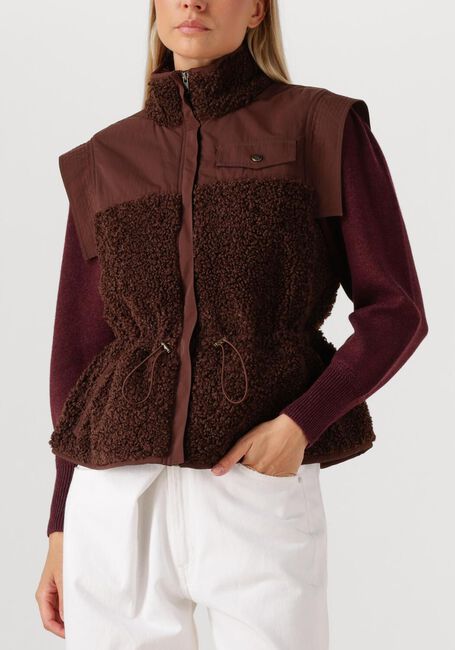 Bruine ULLA JOHNSON Bodywarmer TARIET TEDDY FLEECE VEST - large