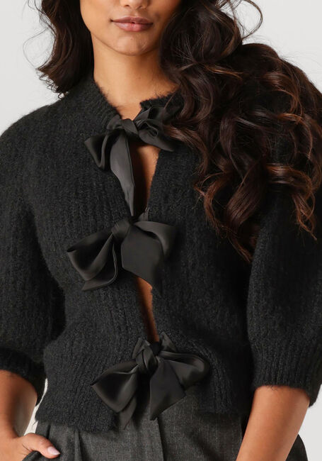Zwarte CO'COUTURE Trui CORALIE CC BOW RIB CARDIGAN - large