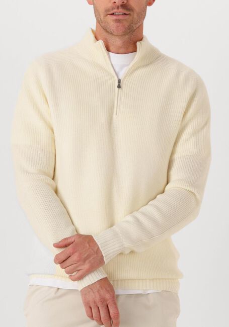 Ecru GRAN SASSO Trui MOCK ZIP - large