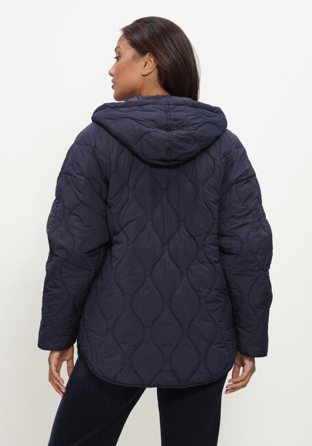 Donkerblauwe CLOSED Gewatteerde jas QUILTED HOODED JACKET - large