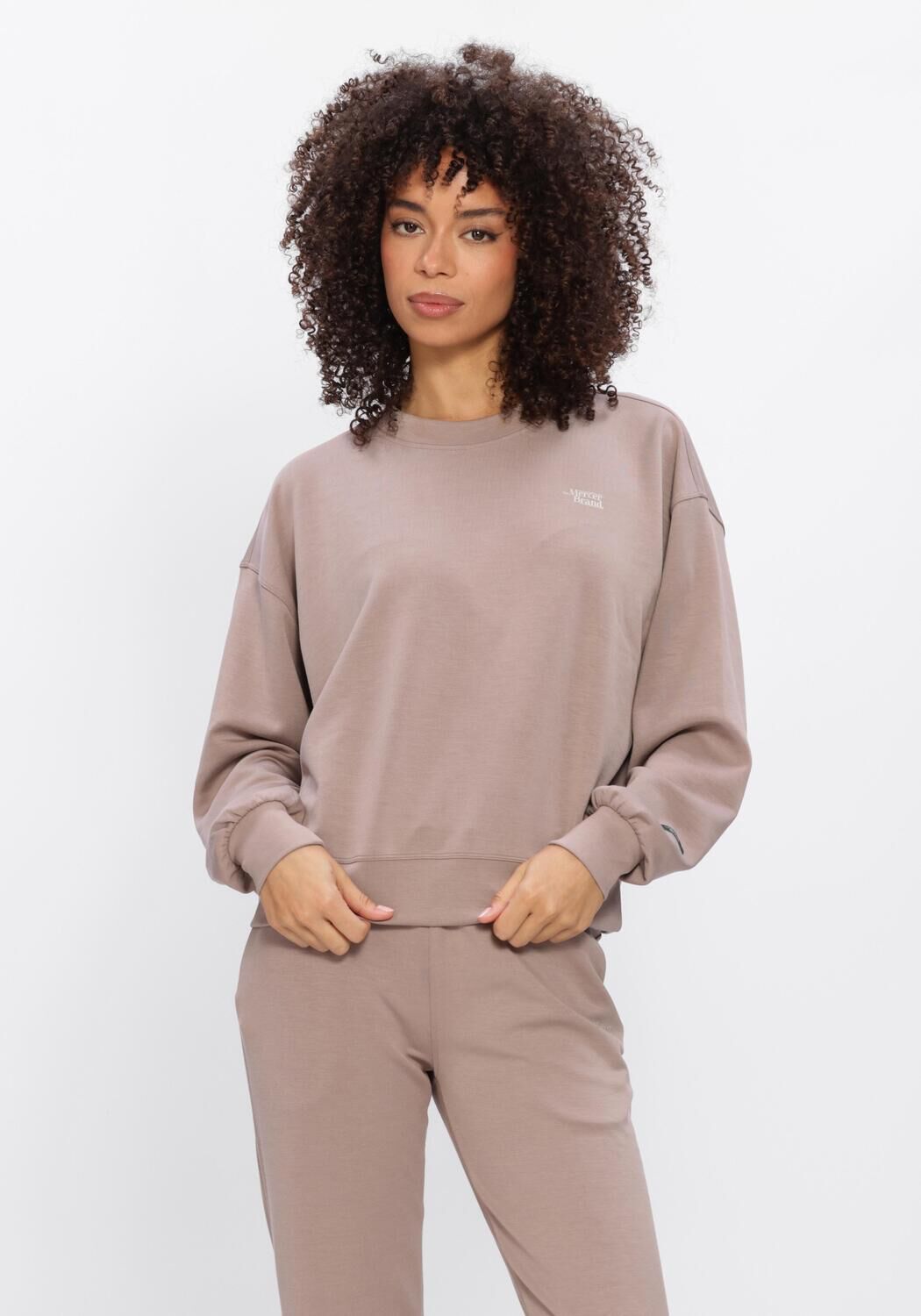 Mercer Amsterdam Sweater Dames The Mercer Scuba Crewneck W, Maat: L, Kleur: Taupe afbeelding 1