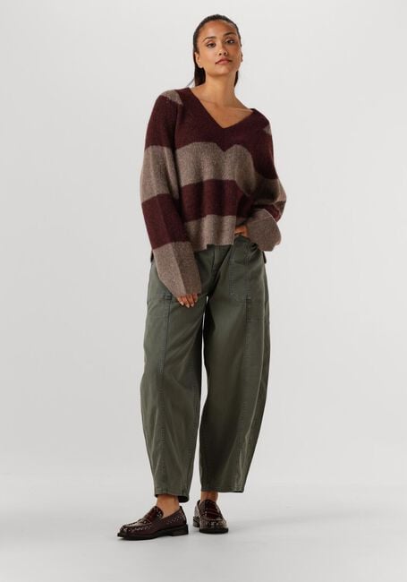 Bruine MOS MOSH Trui MMTACI STRIPE LS V-NECK KNIT - large