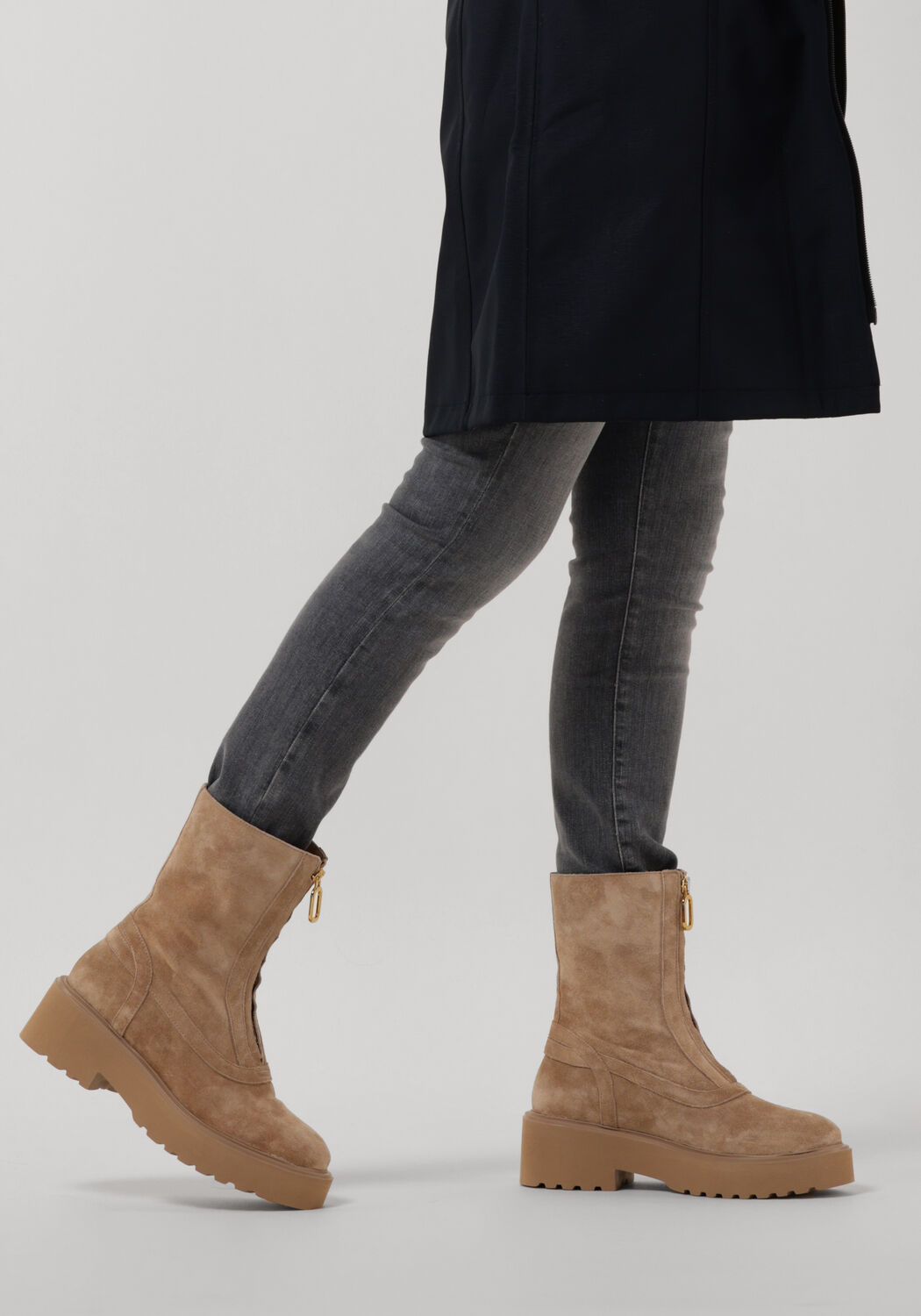 Taupe VIA VAI Enkelboots BOBBI STRIP - large