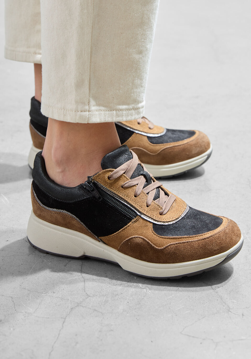 Bruine XSENSIBLE Lage sneakers COMBI H RITS SNEAKER - large