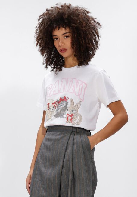 Witte GANNI Tops & T-shirts JERSEY CURE ANIMALS - large