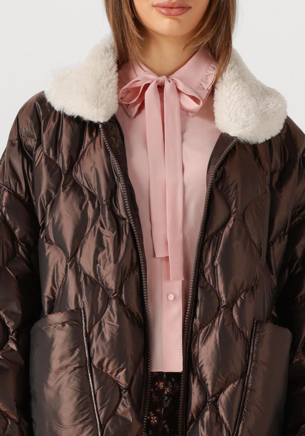 Bruine DOROTHEE SCHUMACHER Gewatteerde jas COZY COOLNESS - large