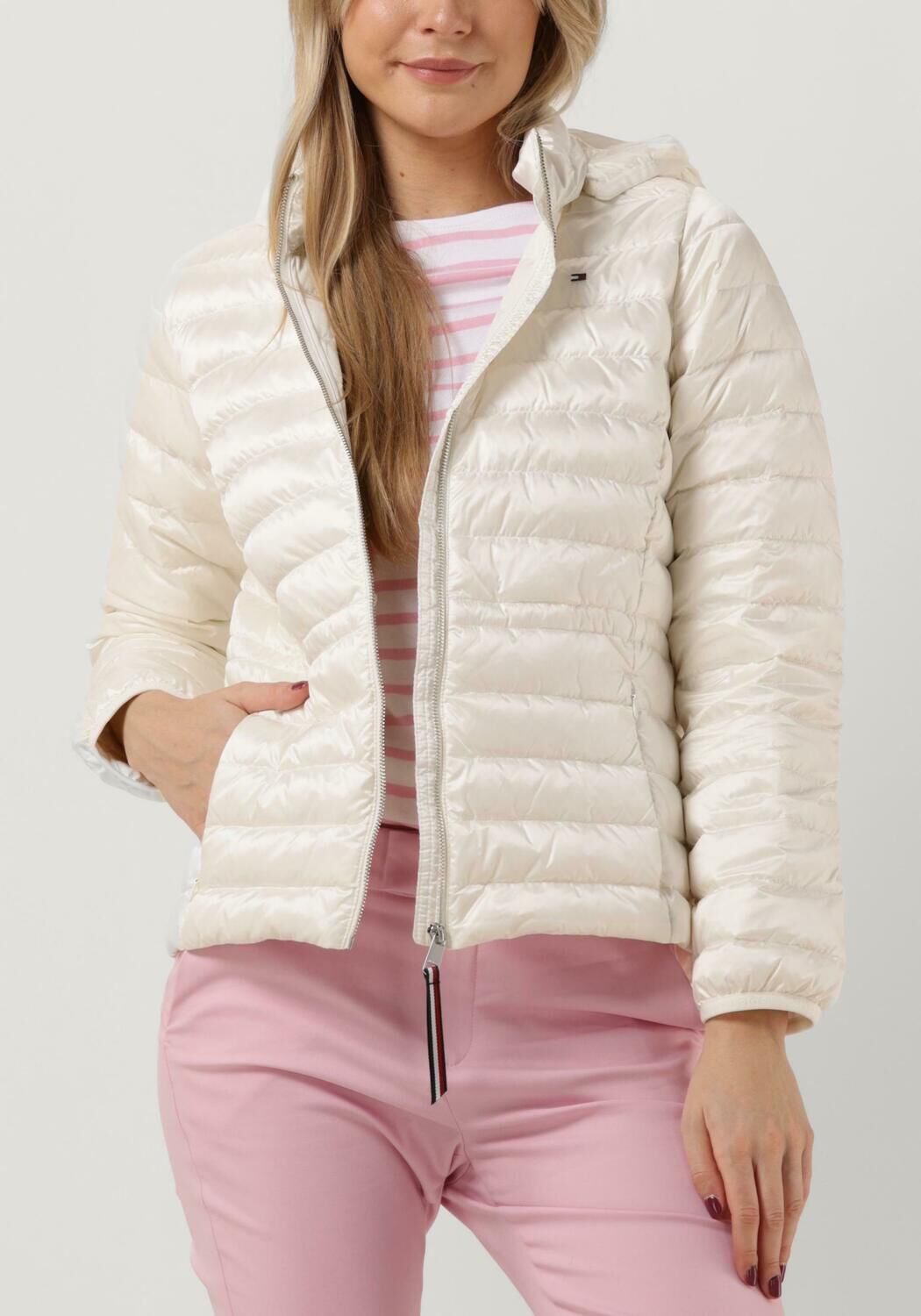 Ecru TOMMY HILFIGER Gewatteerde jas FEMININE LW DOWN JACKET Assem