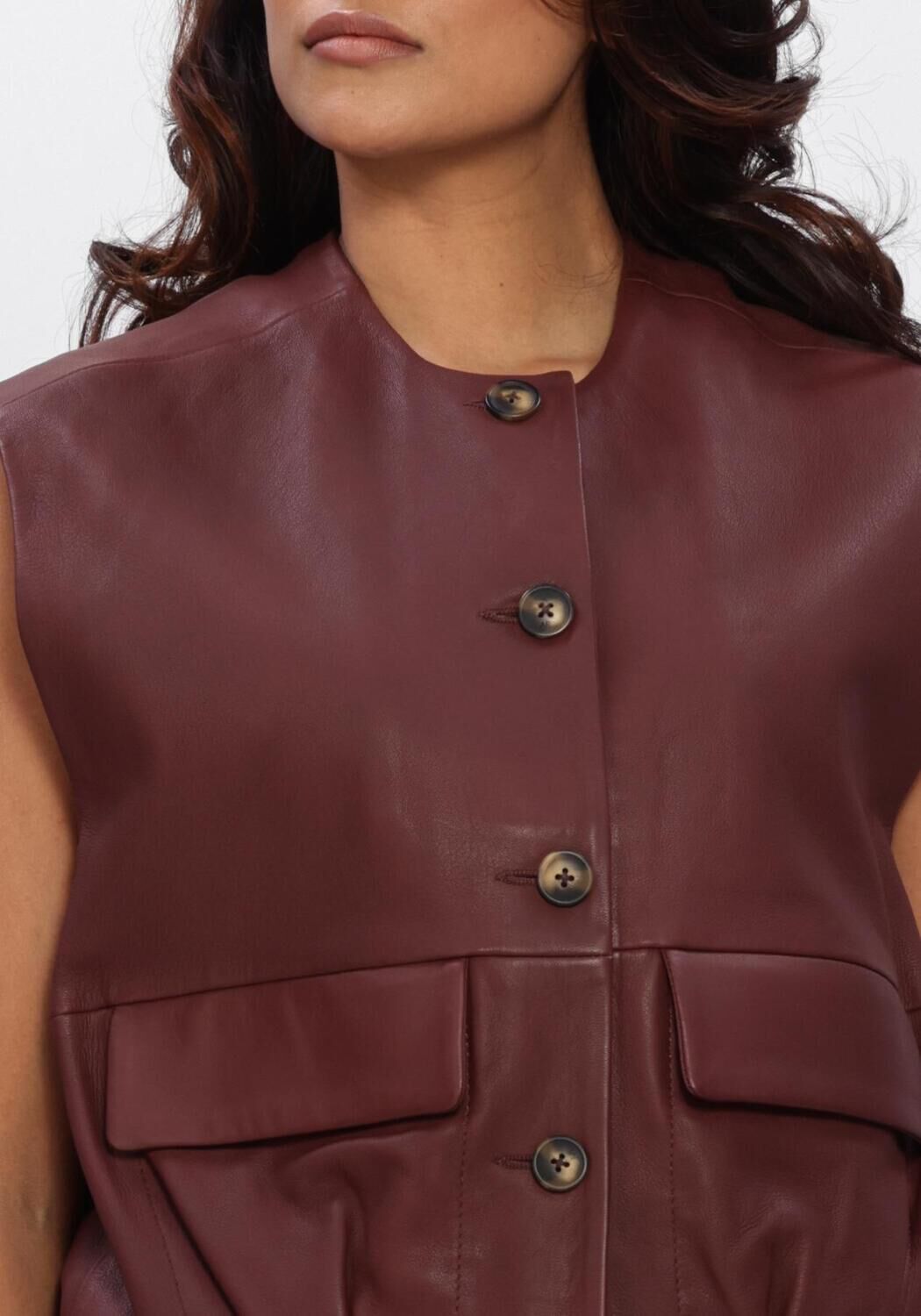 Bordeaux STUDIO AR Gilet DANIELA SHEEP VEG NAPPA - large