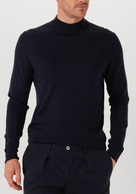 Donkerblauwe PROFUOMO Coltrui PULLOVER MOCK NECK MERINO - large