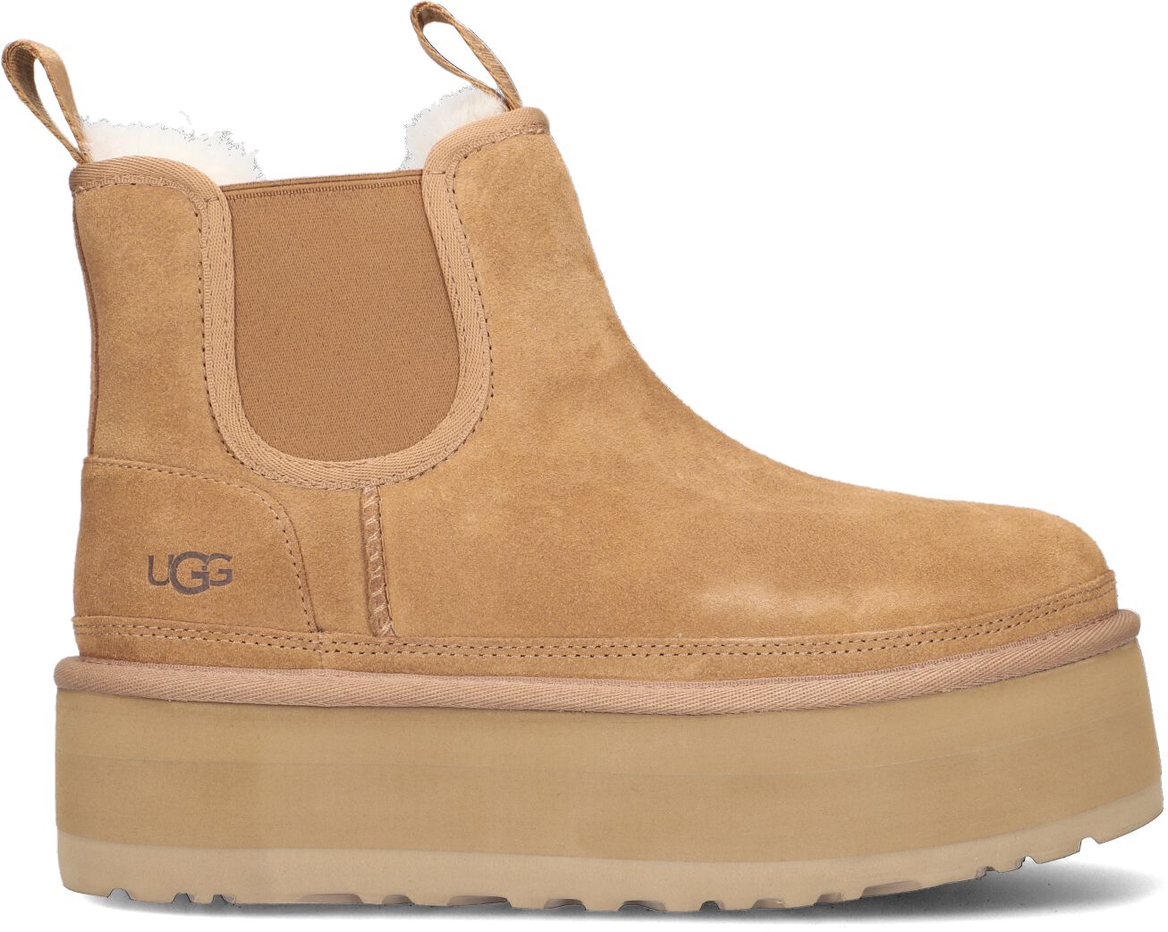 UGG Chelsea Boots Dames W Neumel Platform Chelsea, Maat: 42, Materiaal: Suède, Kleur: Cognac