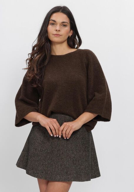 Bruine SECOND FEMALE Truien/vesten GABBY KNIT SS O-NECK - large
