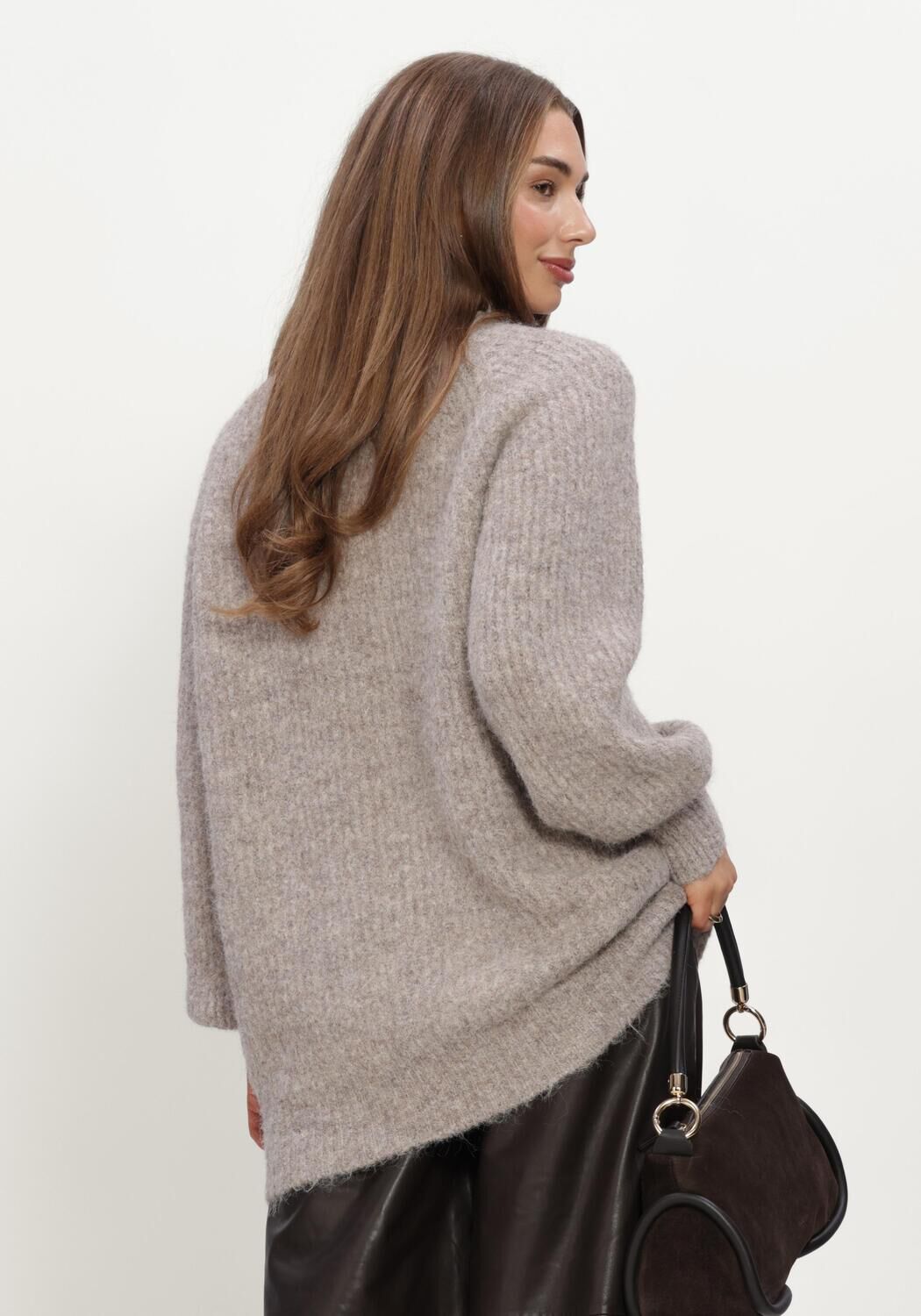 Beige HAUTE L'AMITI&Eacute; Trui DARCIA RIB COLLAR KNIT - large