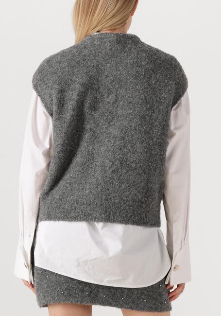 Grijze STUDIO AR Vest IDONY STUDS BOUCLE KNIT - large