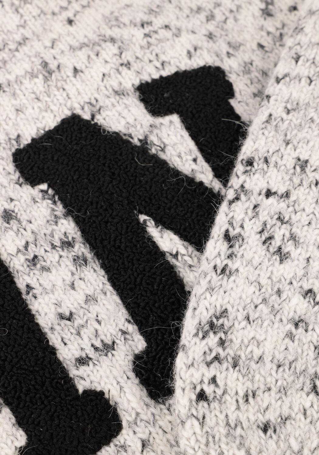 Lichtgrijze ANINE BING Trui SYDNEY CREW SWEATER BING MARLED WHITE - large