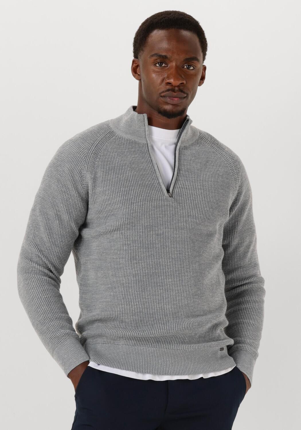 Gentiluomo Trui Heren Turtle Zip, Maat: L, Kleur: Grijs afbeelding