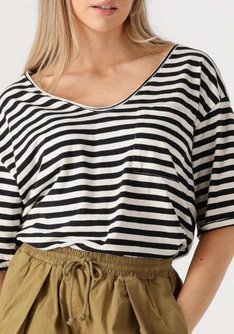 Witte PENN & INK Top T-SHIRT STRIPE - large