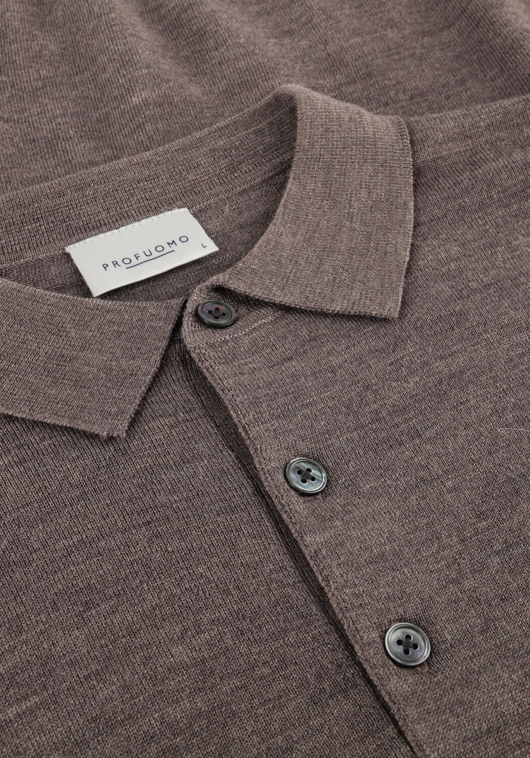 Bruine PROFUOMO Polo POLO LS MERINO - large