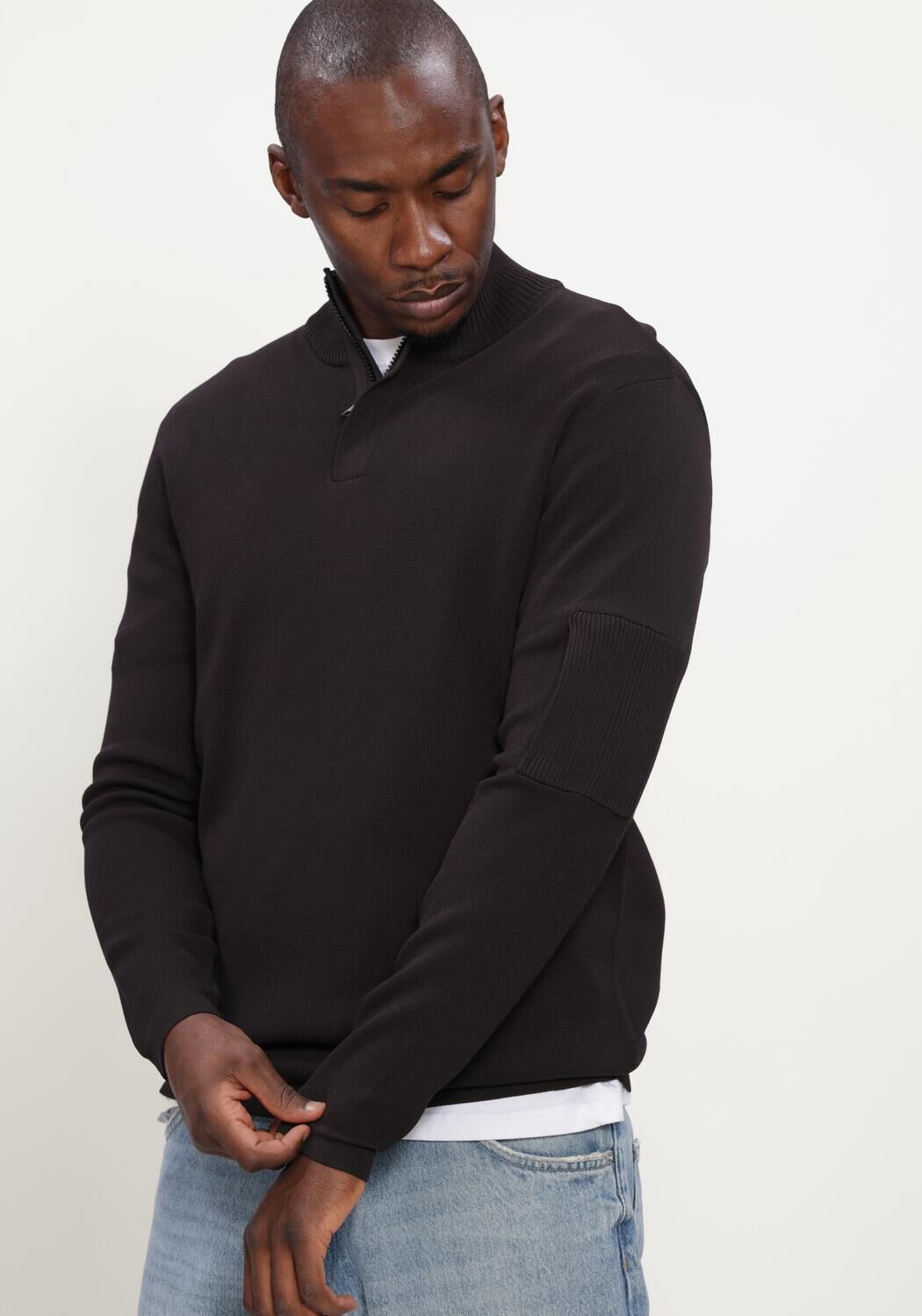 Bruine GENTI Truien/vesten TURTLE ZIP LS - large
