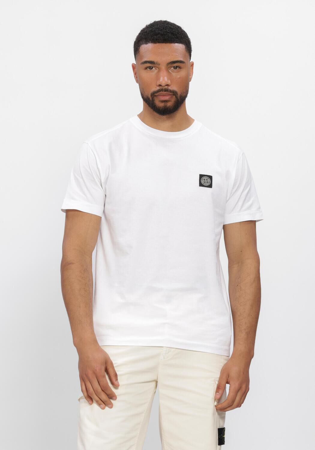 Witte STONE ISLAND T-shirt SS T-SHIRT S0013 - large
