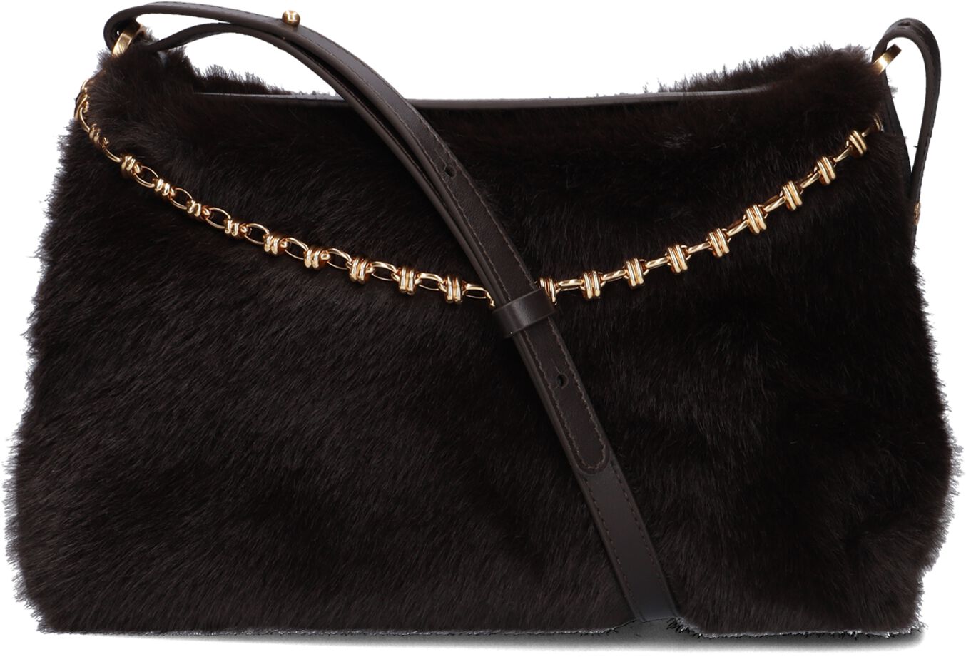 Vanessa Bruno Vanessa Bruno Schoudertas Dames Daily Chain Gm, Materiaal: Faux Fur, Kleur: Bruin