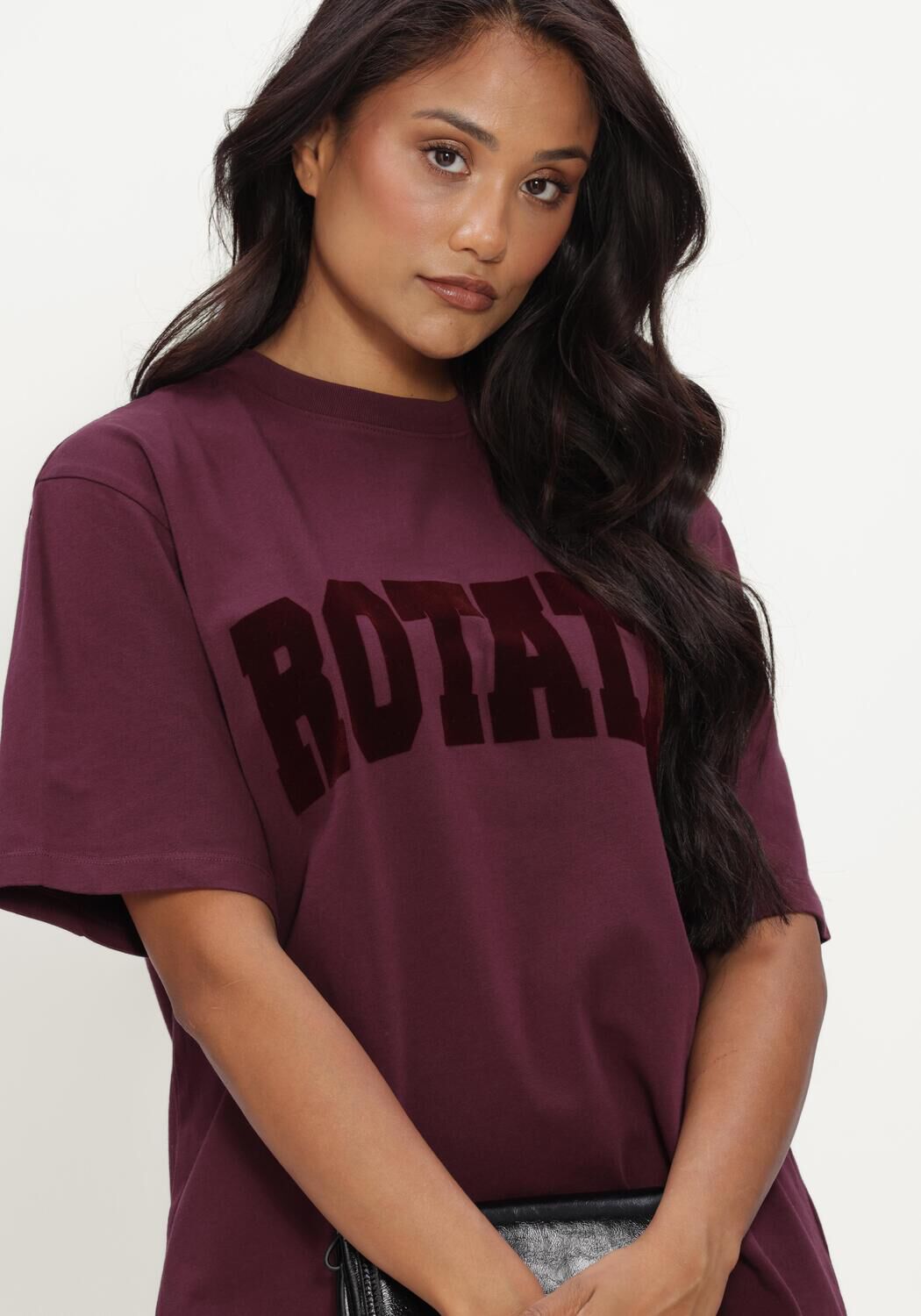 Bordeaux ROTATE Tops & T-shirts JERSEY OVERSIZED T-SHIRT - large