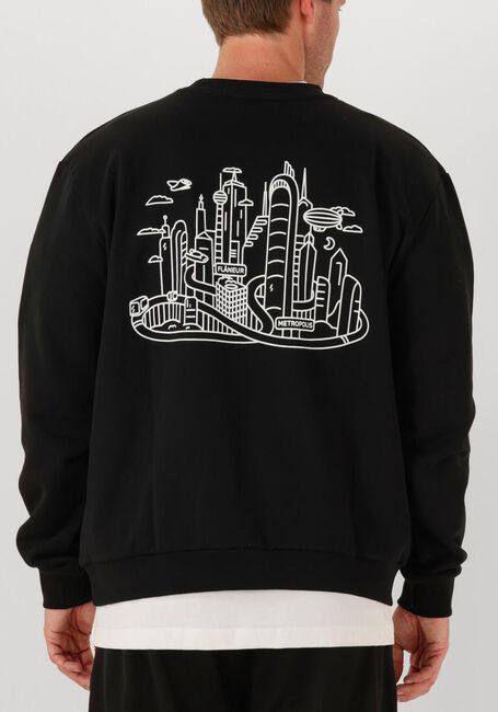 Zwarte FLANEUR Sweater METROPOLIS SWEATER - large