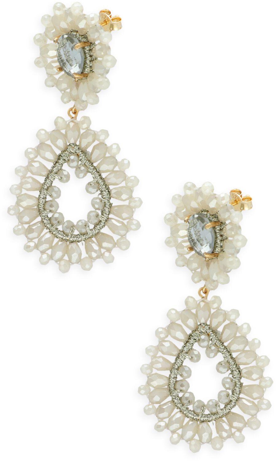 LOTT. gioielli Oorbellen Dames Double Drop S, Kleur: Creme afbeelding 1