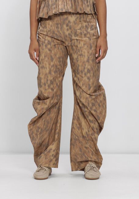 Groene GANNI Wijde broek COTTON LW TWISTED PANTS - large