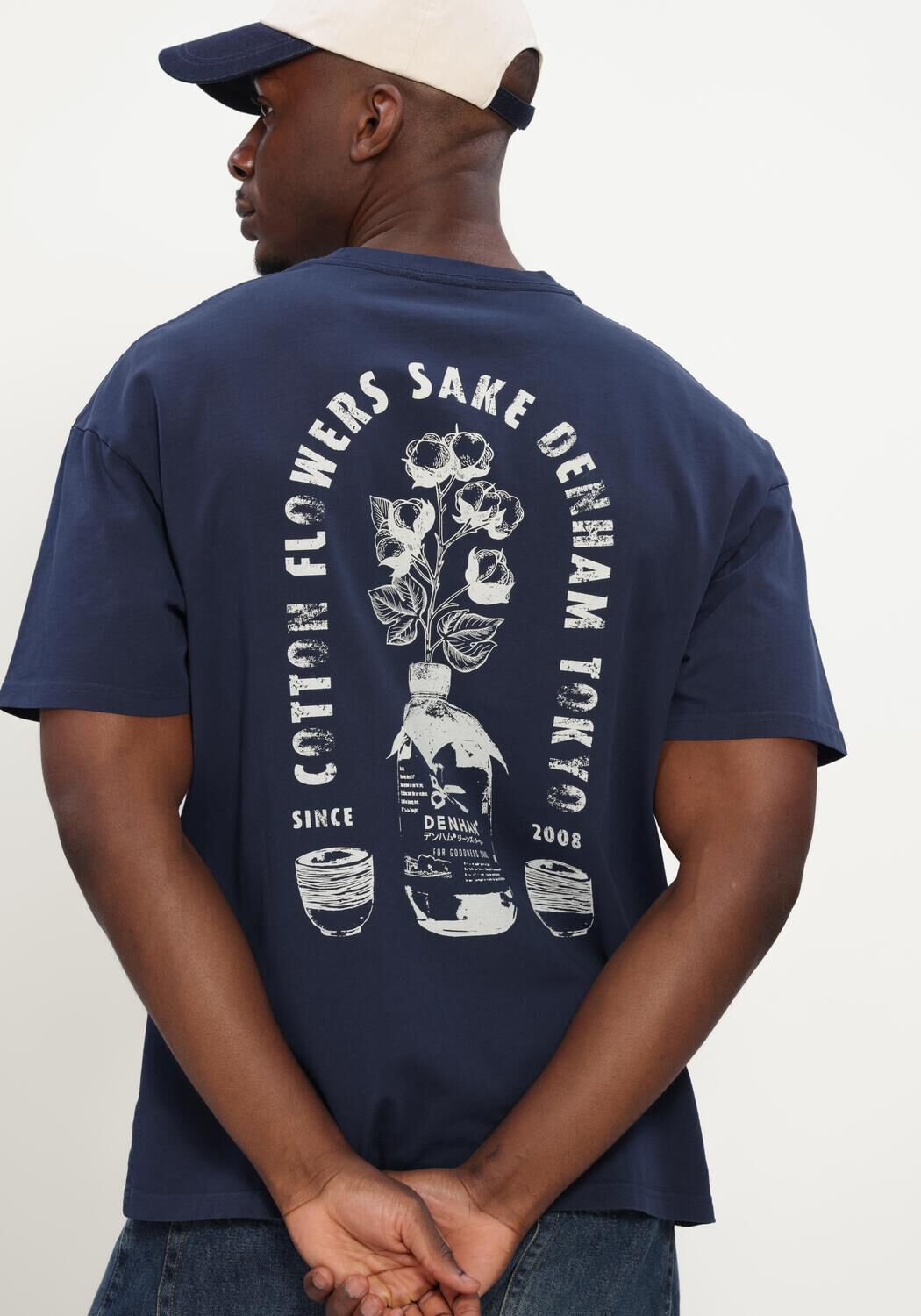 Donkerblauwe DENHAM T-shirt SAKE SS TEE - large