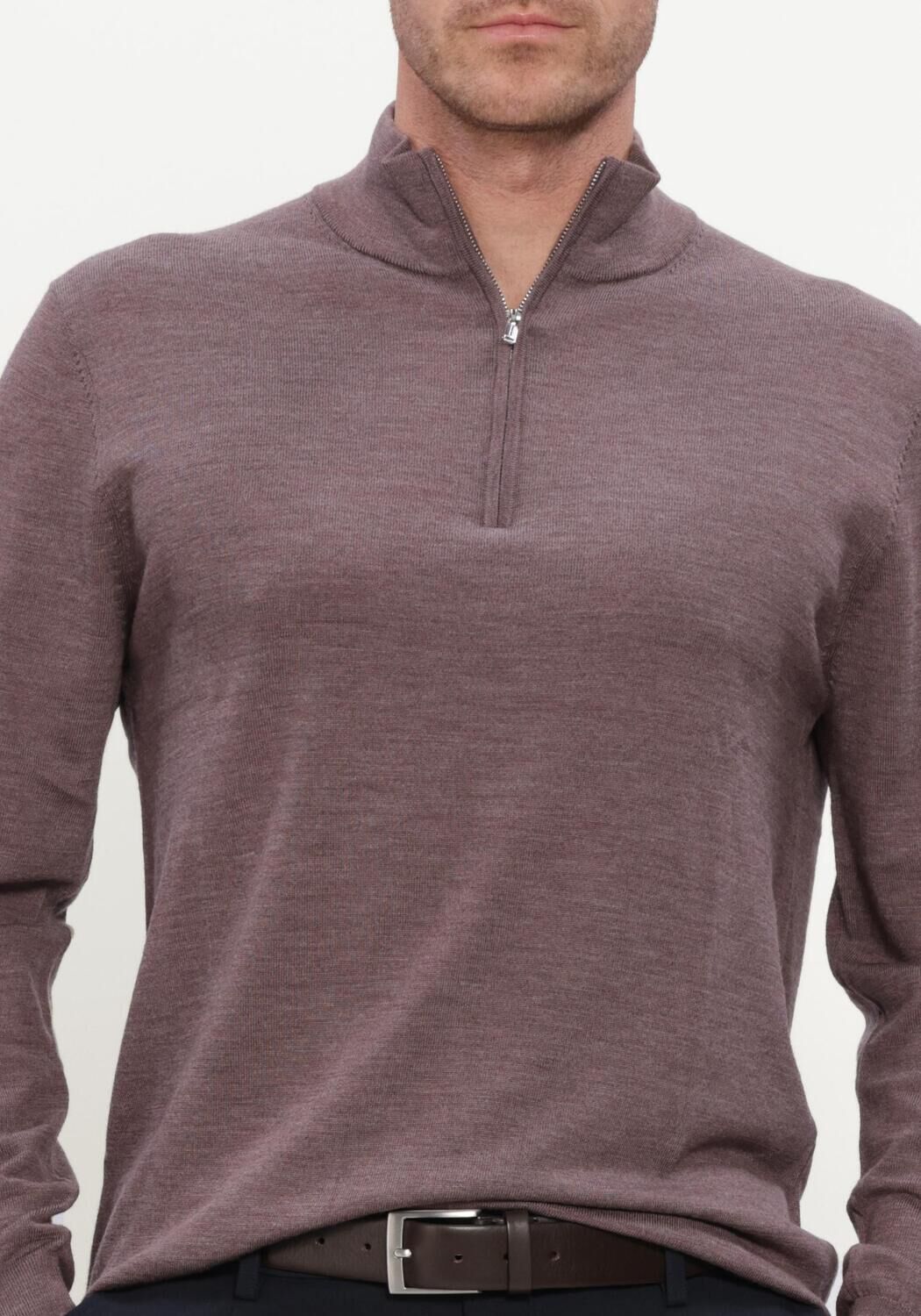 Paarse PROFUOMO Trui EXTRAFINE MERINO - large