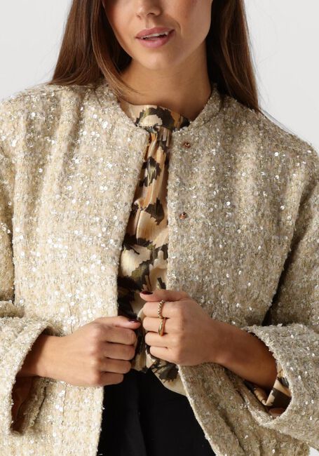 Beige SUMMUM Jack JACKET TWEED SEQUINS - large