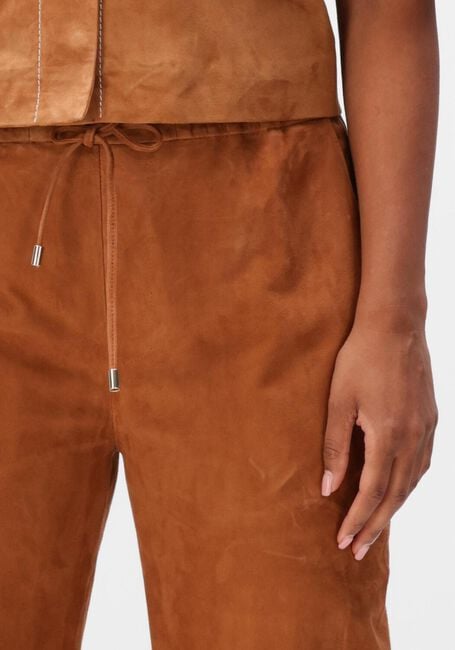 Cognac IBANA Wijde broek PANNA SUEDE - large