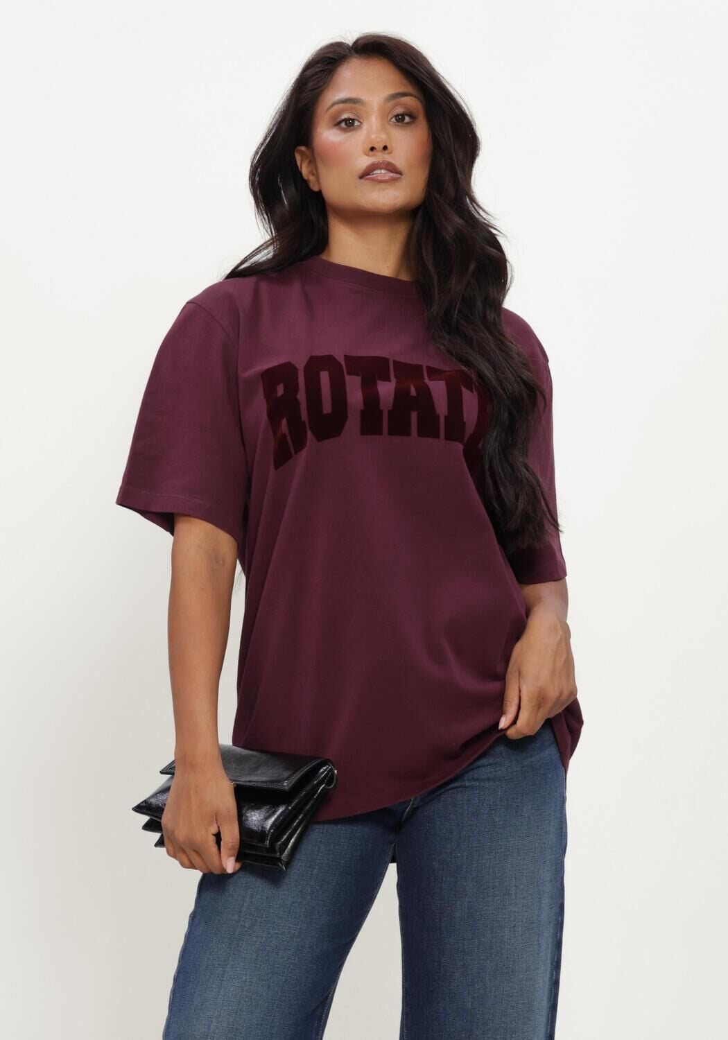 Bordeaux ROTATE Tops & T-shirts JERSEY OVERSIZED T-SHIRT - large